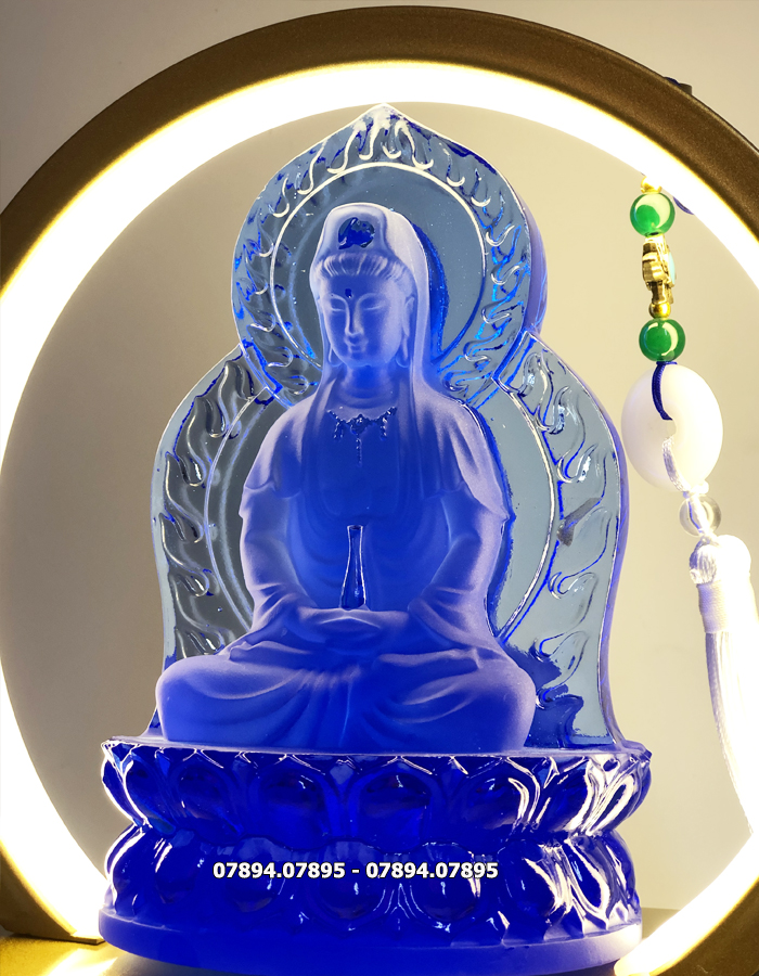 Tượng Phật Quan Âm lưu y xanh biển giá rẻ