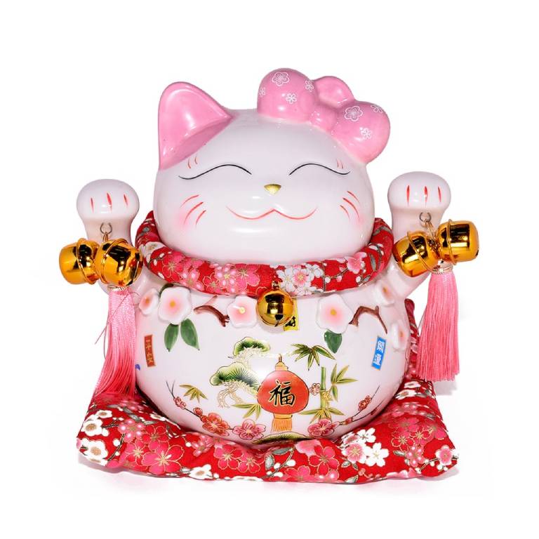 mèo thần tài màu hồng
