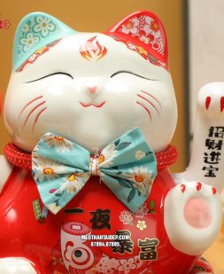 mèo thần tài đỏ phát tài đẹp