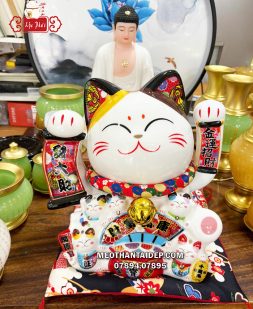 Mèo thần tài vẫy tay may mắn ngũ phúc phát tài lớn