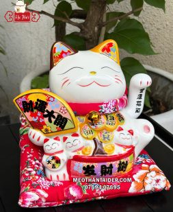 Mèo Thần Tài cây tiền quạt đại cát đại lợi