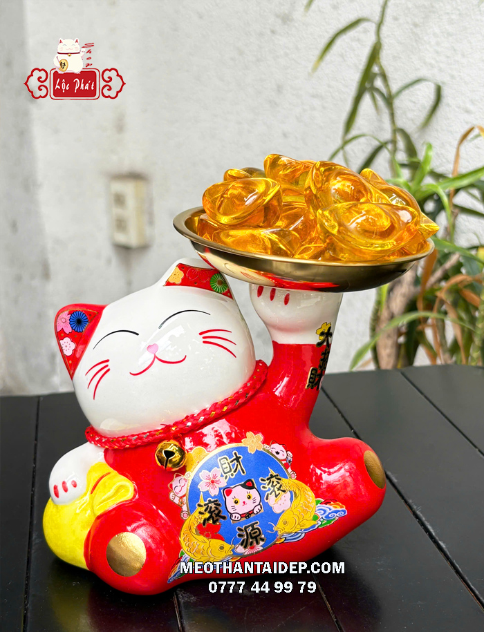 Mèo Thần Tài dâng ngân lượng tài nguyên cổn cổn