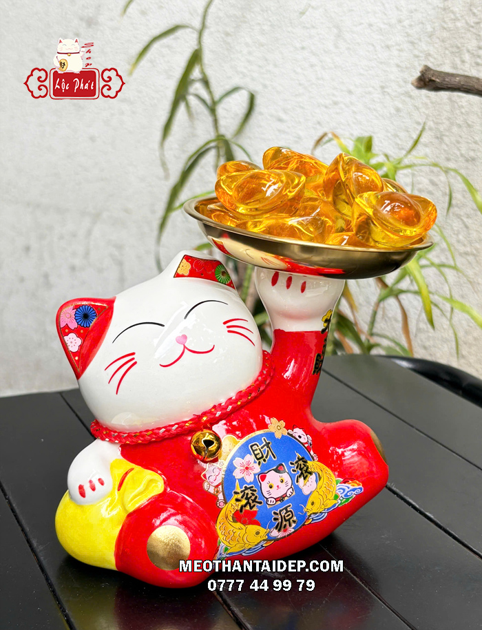 Mèo Thần Tài dâng ngân lượng tài nguyên cổn cổn