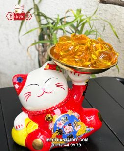 Mèo Thần Tài dâng ngân lượng tài nguyên cổn cổn