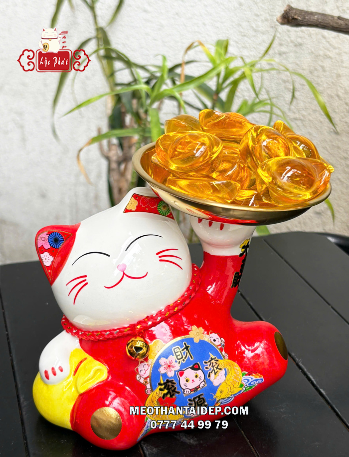 Mèo Thần Tài dâng ngân lượng tài nguyên cổn cổn