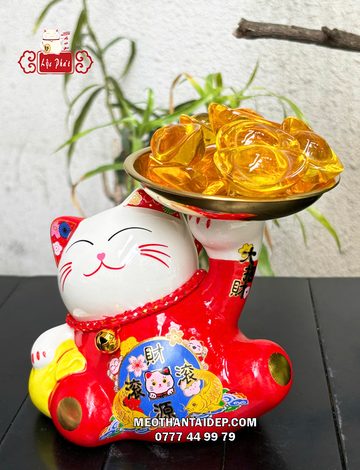 Mèo Thần Tài dâng ngân lượng tài nguyên cổn cổn