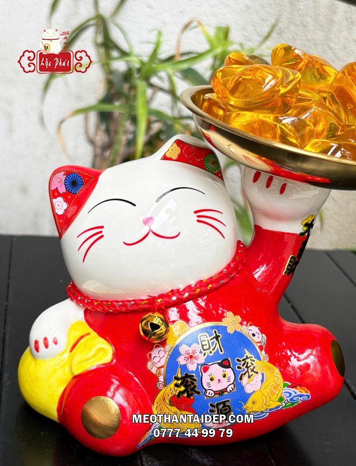 Mèo Thần Tài dâng ngân lượng tài nguyên cổn cổn