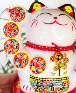 Mèo Thần Tài năng lượng mặt trời đồng xu cây tiền chiêu tài