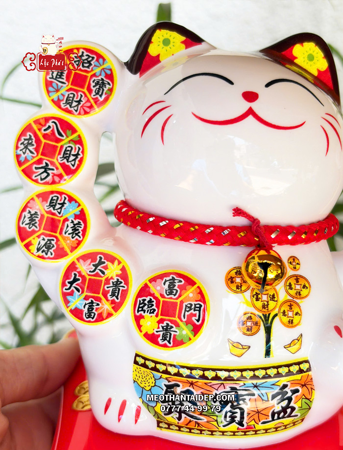 Mèo Thần Tài năng lượng mặt trời đồng xu cây tiền chiêu tài