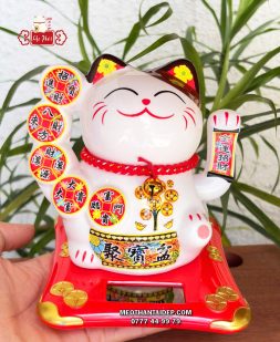 Mèo Thần Tài năng lượng mặt trời đồng xu cây tiền chiêu tài