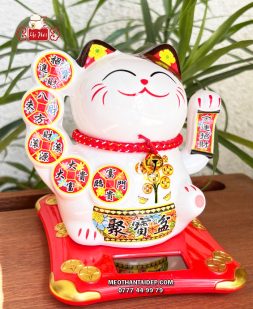 Mèo Thần Tài năng lượng mặt trời đồng xu cây tiền chiêu tài