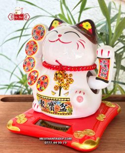 Mèo Thần Tài năng lượng mặt trời đồng xu cây tiền chiêu tài