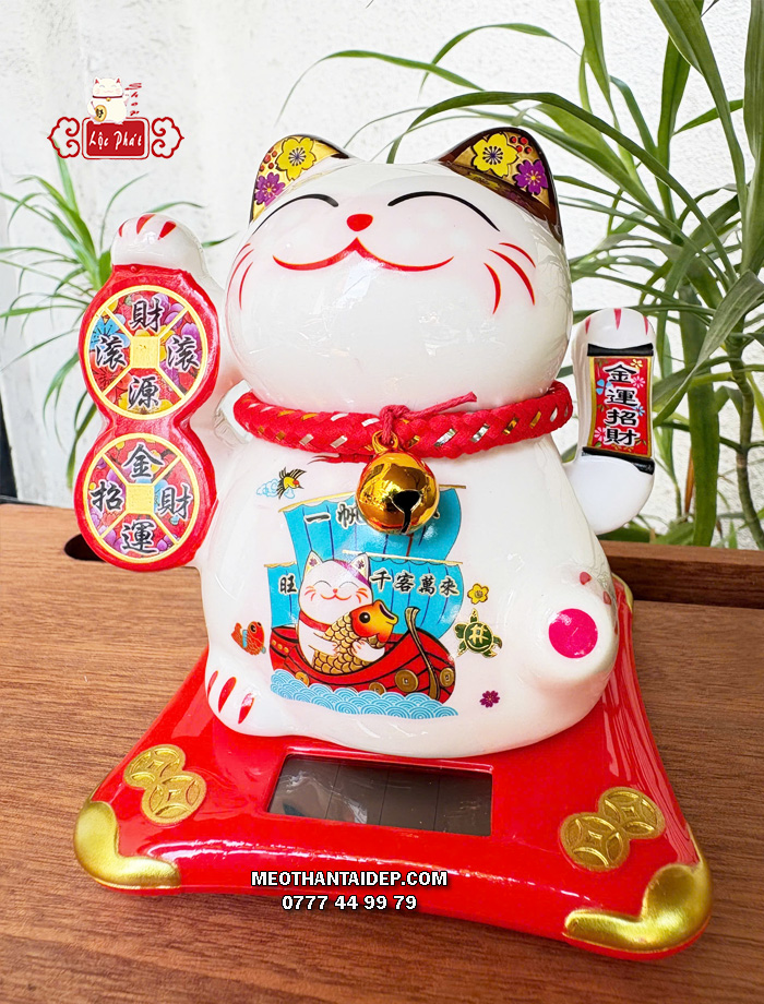 Mèo Thần Tài năng lượng đồng xu thuyền thuận buồm xuôi gió