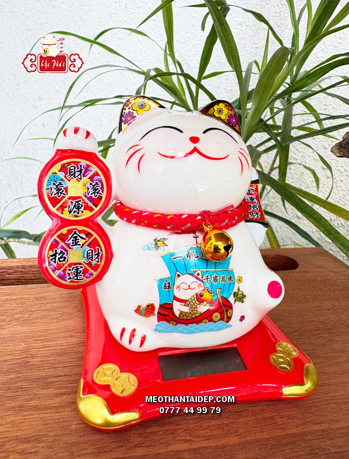 Mèo Thần Tài năng lượng đồng xu thuyền thuận buồm xuôi gió