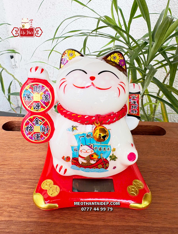 Mèo Thần Tài năng lượng đồng xu thuyền thuận buồm xuôi gió